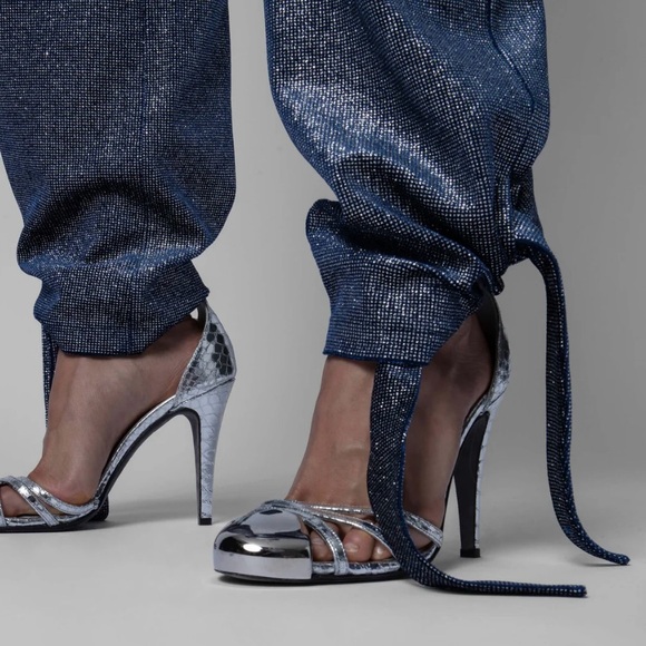 NWT Zadig & Voltaire Chill Velour Sparkle Pants, Size 34/XS - Picture 4 of 12